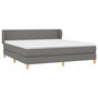 Voir la diapositive 3 : VIDAXL Sommier a lattes de lit avec matelas Gris fonce 180x200cm Tissu