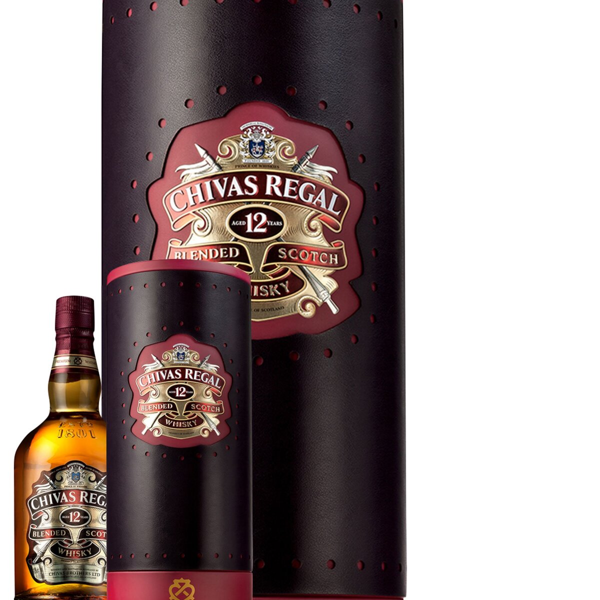 Chivas Regal 12 ans Scotch Whisky 40% avec étui cuir