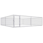 VIDAXL Chenil exterieur pour chiens Acier galvanise 4x4x1 m