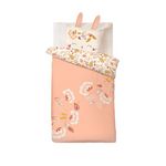 Petit Béguin Housse de couette enfant + taie d'oreiller Samba. Coloris disponibles : Rose