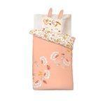 Petit Béguin Housse de couette enfant + taie d'oreiller Samba. Coloris disponibles : Rose
