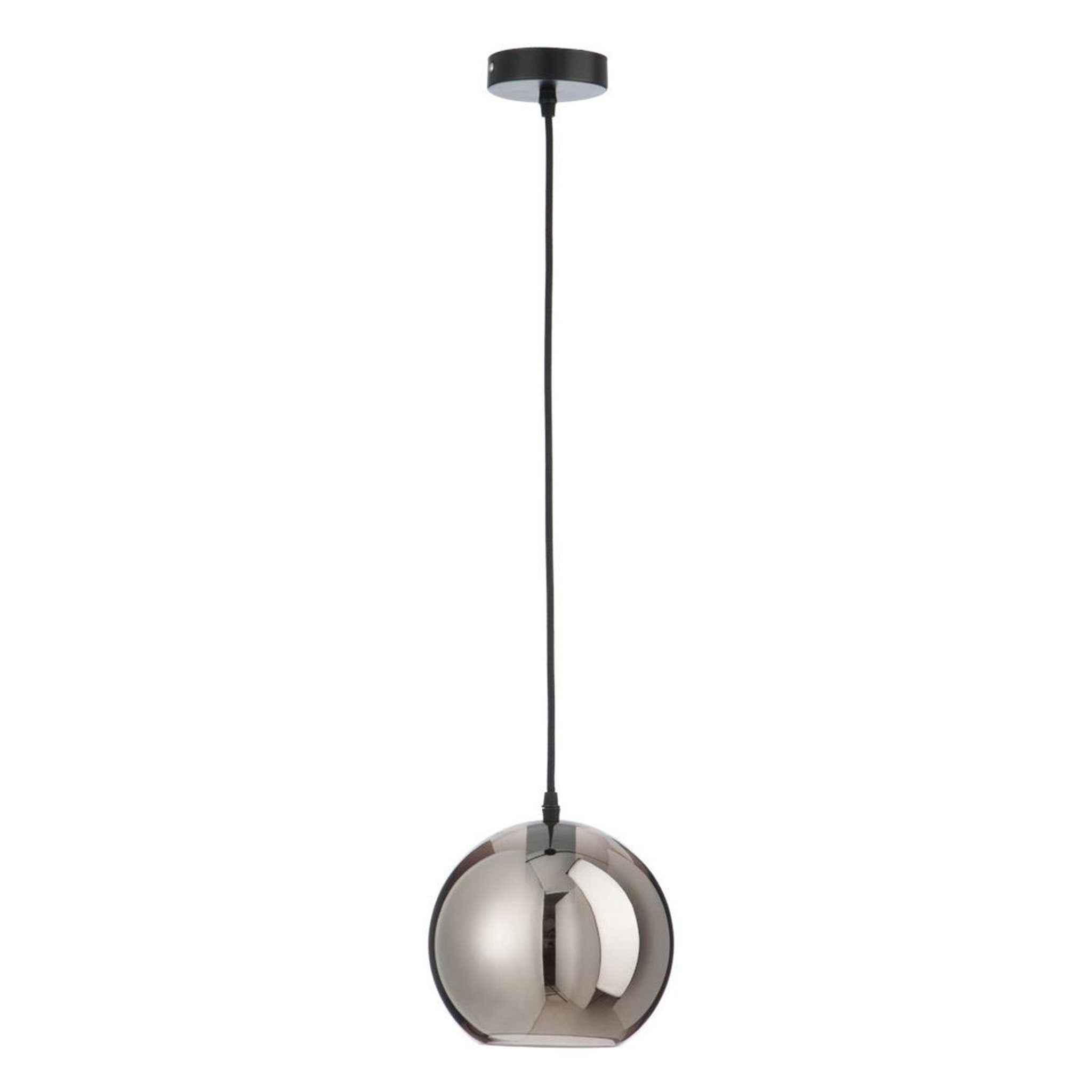 Voir la diapositive 1 : J-LINE Lampe suspension en verre  miroir  20cm argent