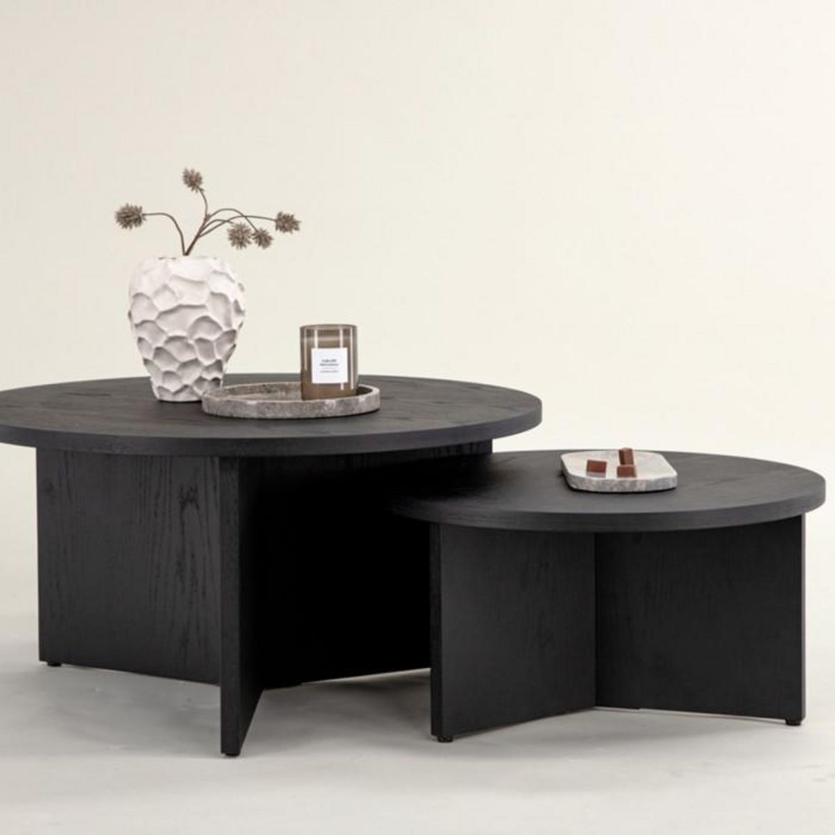 Paris Prix Lot de 2 Tables Basses Design  Salto  85cm Noir