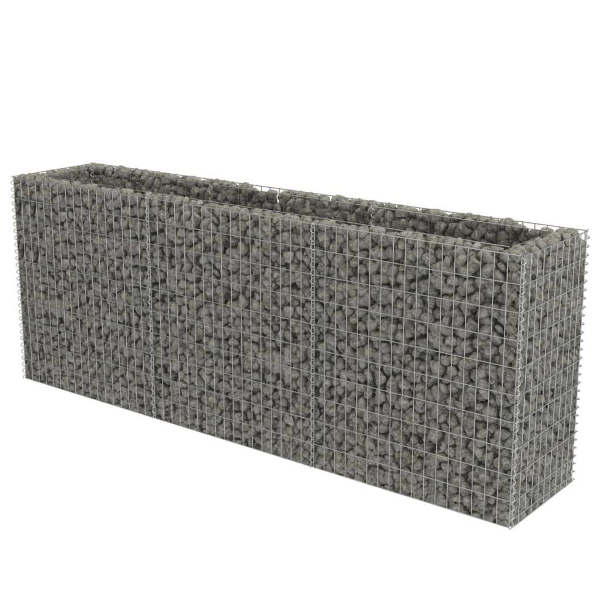 VIDAXL Lit sureleve a gabion Acier galvanise 270x50x100 cm