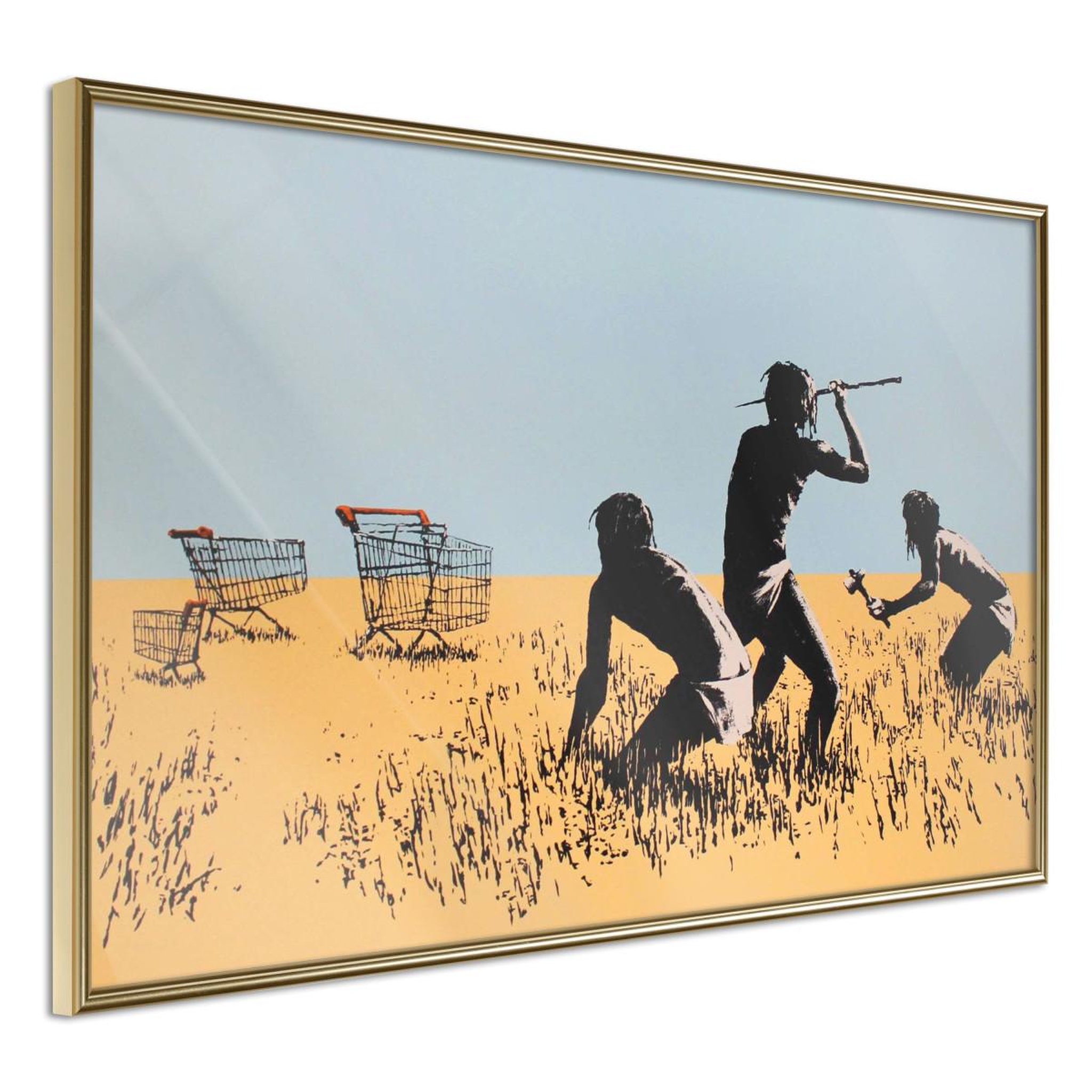 Paris Prix Affiche murale encadrée  banksy trolley hunters