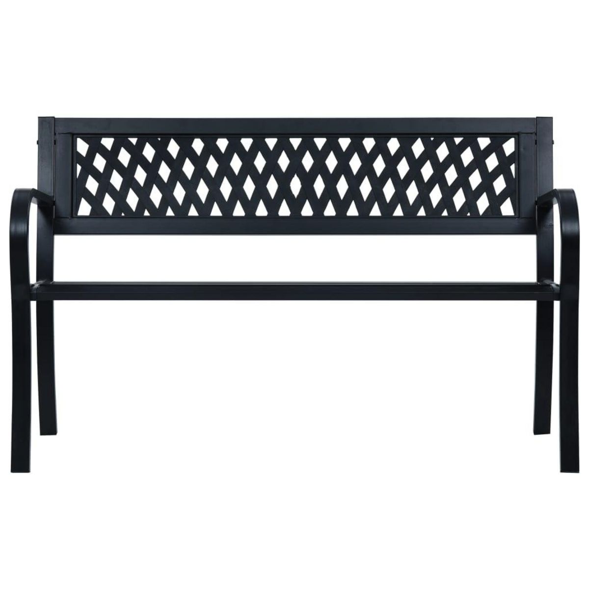 VIDAXL Banc de jardin 125 cm Noir Acier