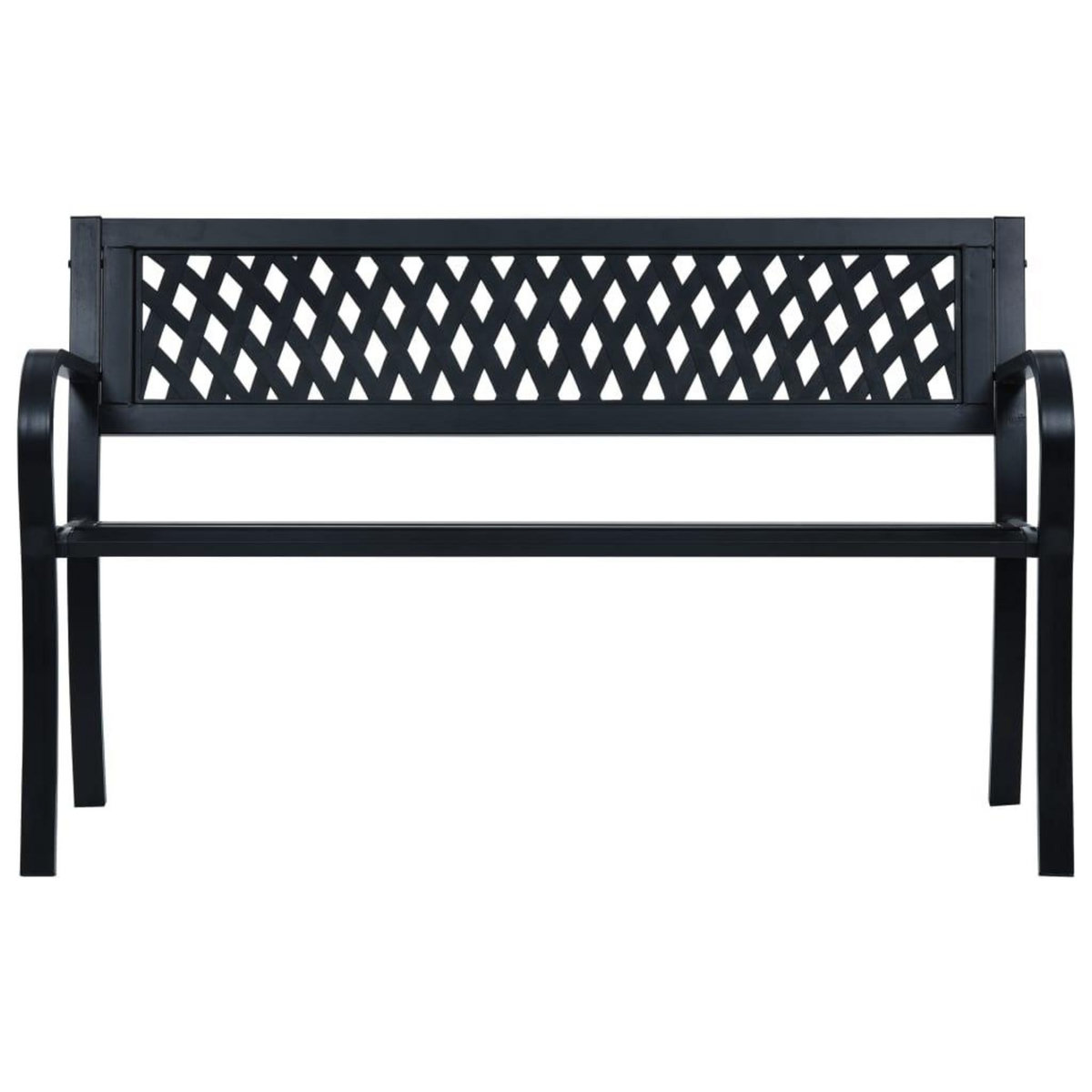 VIDAXL Banc de jardin 125 cm Noir Acier