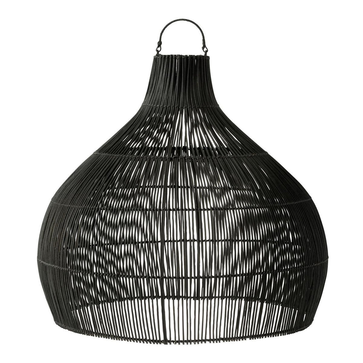 Paris Prix Abat-Jour Poire en Rotin  Lyna  83cm Noir