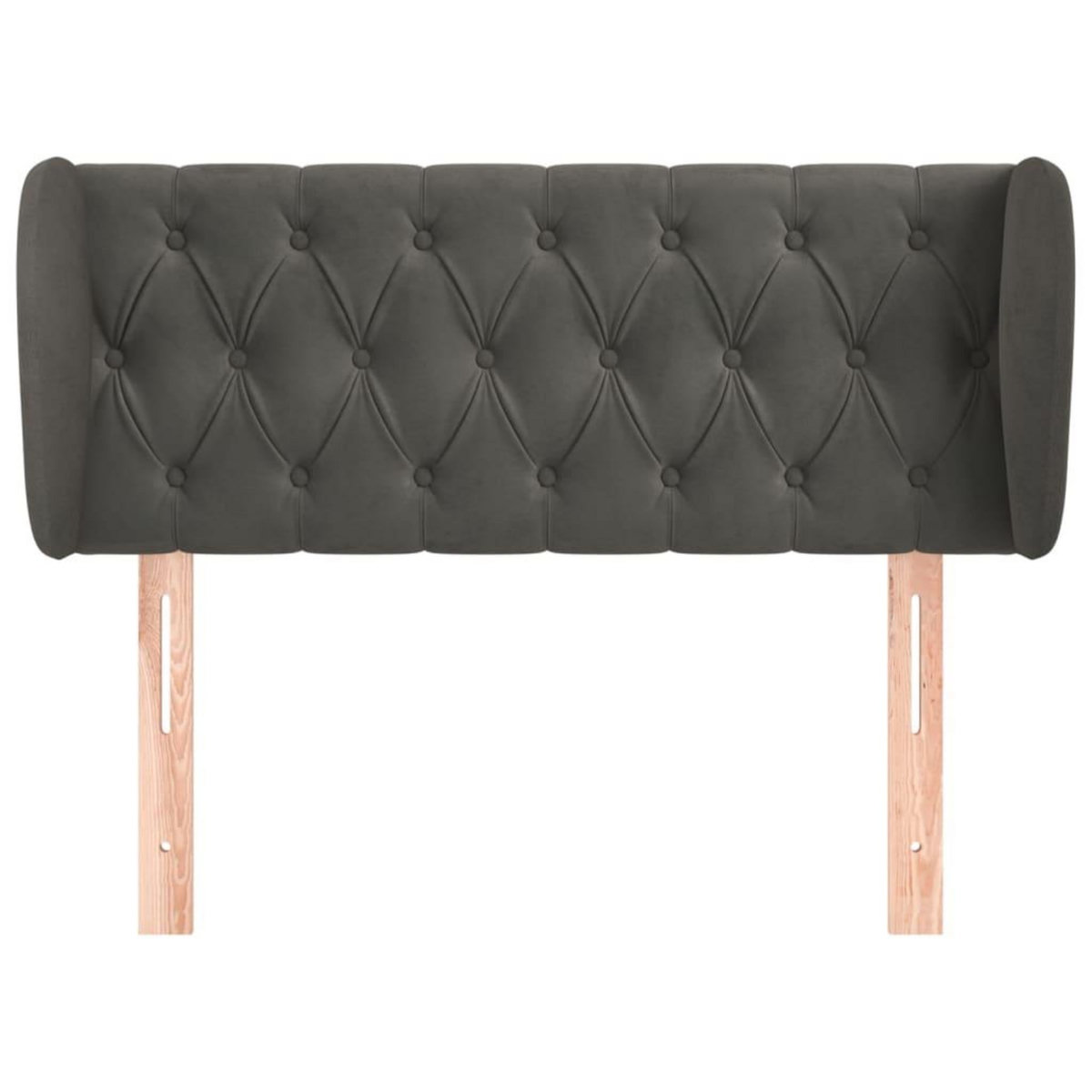 VIDAXL Tete de lit avec oreilles Gris fonce 93x23x78/88 cm Velours