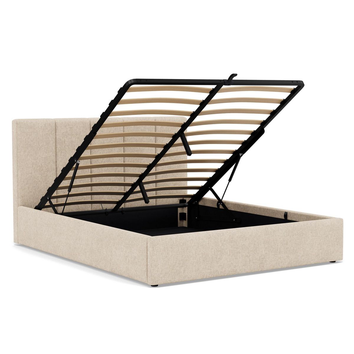 BEST MOBILIER Beanie - lit coffre - 160x200 cm - en velours - sommier inclus