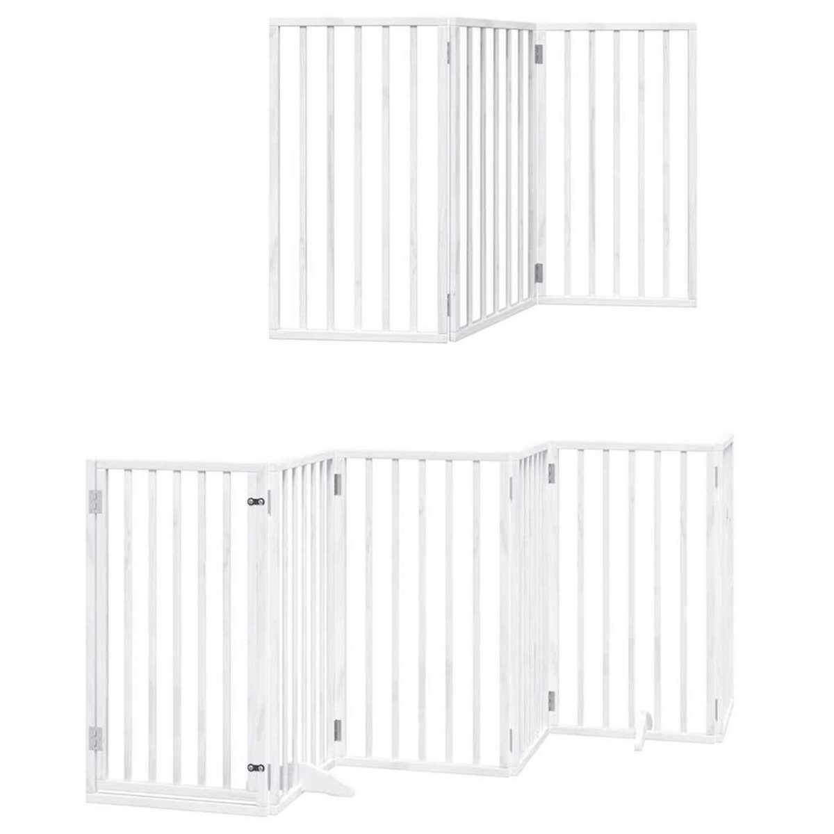 VIDAXL Barriere pour chien porte pliable 9panneaux blanc bois peuplier