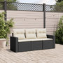 Voir la diapositive 1 : VIDAXL Salon de jardin 3 pcs avec coussins noir resine tressee