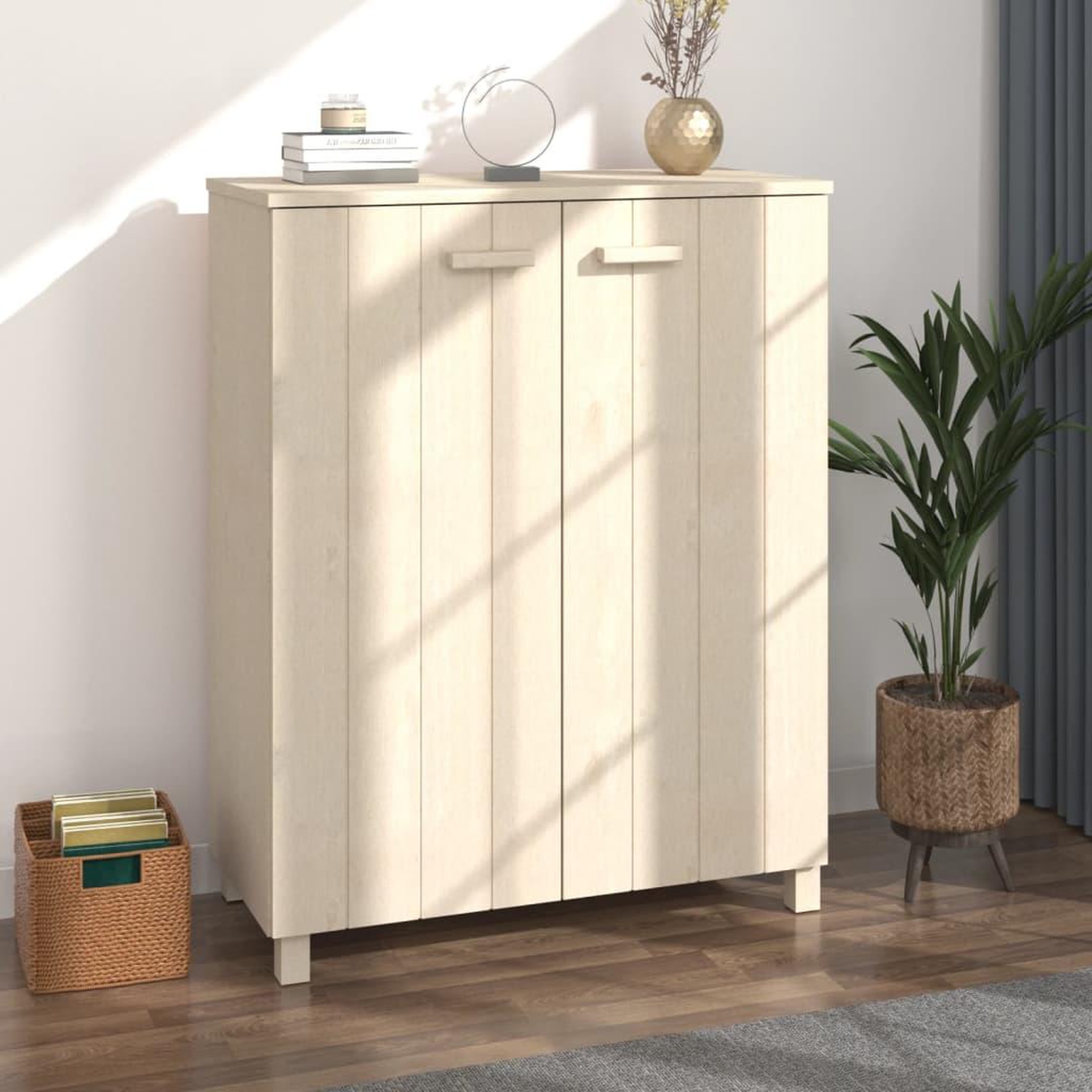 Voir la diapositive 1 : VIDAXL Armoire a chaussures HAMAR Marron miel 85x40x108 cm Pin massif
