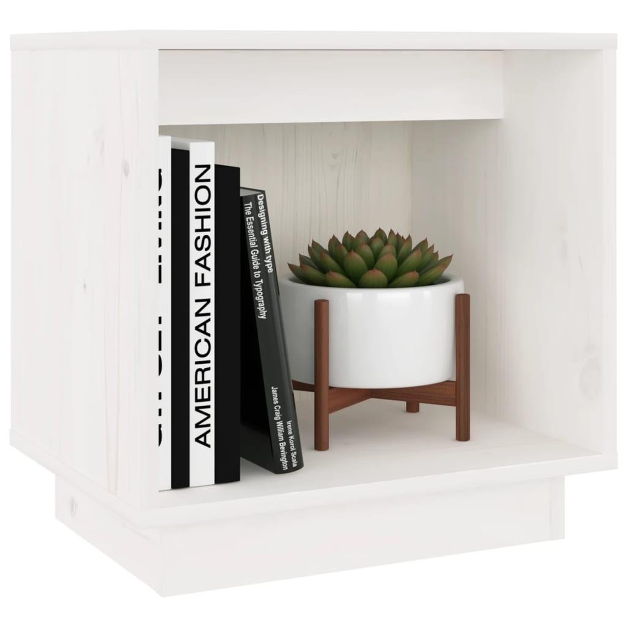 Voir la diapositive 3 : VIDAXL Table de chevet Blanc 40x30x40 cm Bois de pin solide