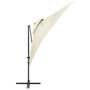 Voir la diapositive 3 : VIDAXL Parasol de jardin en porte-a-faux a double toit Sable 250x250cm