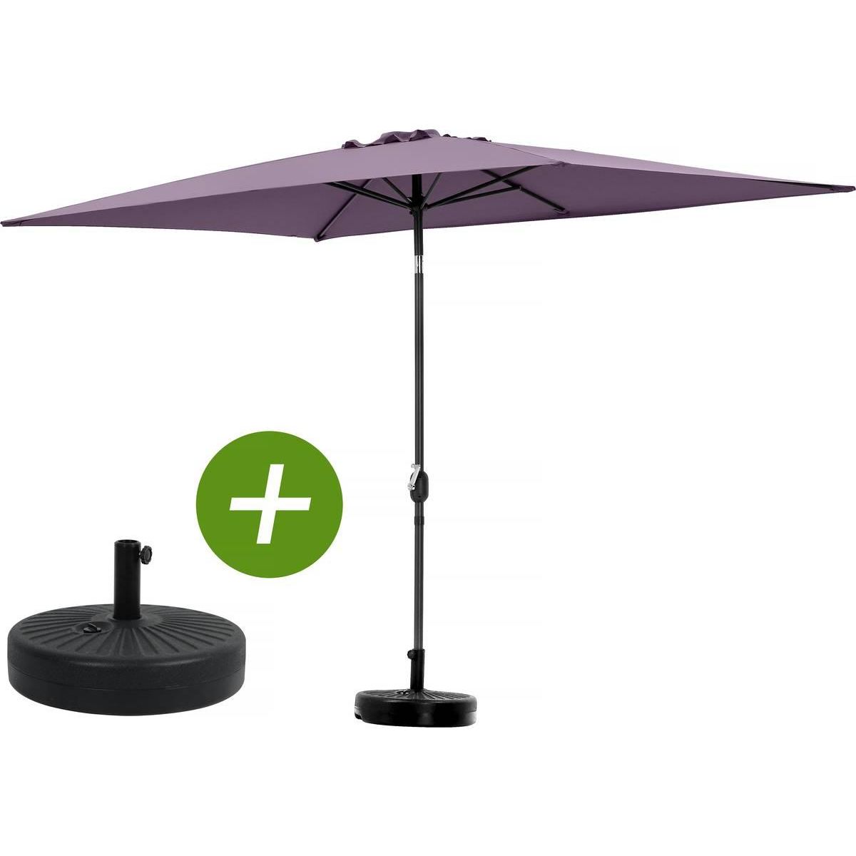Habitat et Jardin Parasol jardin  Sol 2  - Rectangle - 2 x 3 m - Violet + Dalles à lester incluses