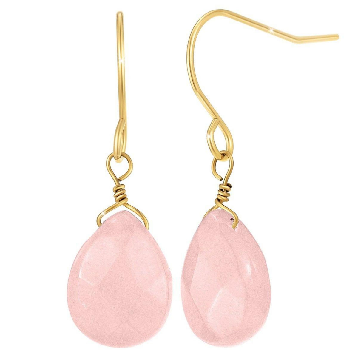 SC BOHEME Boucles d'oreilles SC Bohème ornées de quartz rose