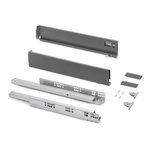 EMUCA SRL Tiroir extérieur Vertex avec réglages 3D hauteur 83mm -  40kg -  profondeur 500mm -  Acier -  Gris antracite