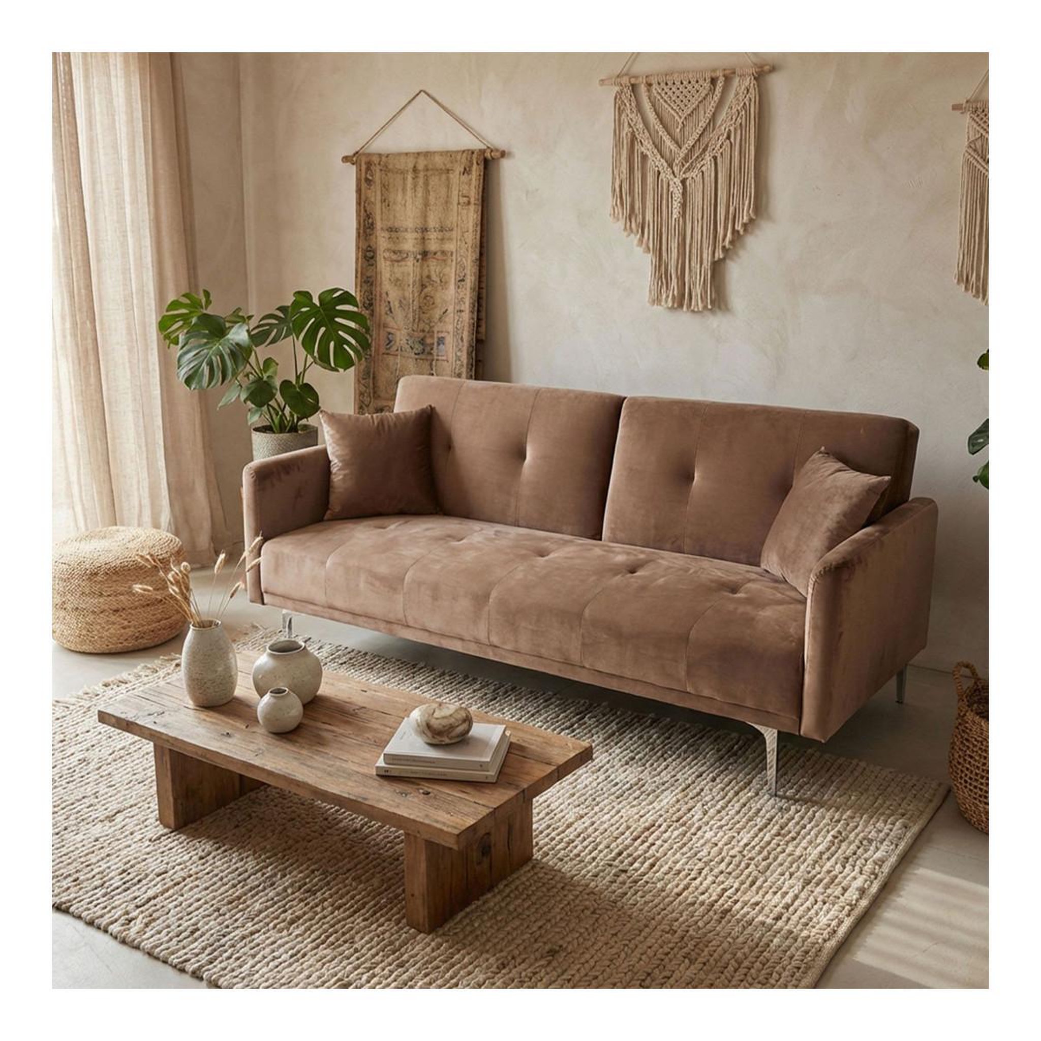 Voir la diapositive 4 : Paris Prix Canapé convertible 3 places  lacla  191cm taupe