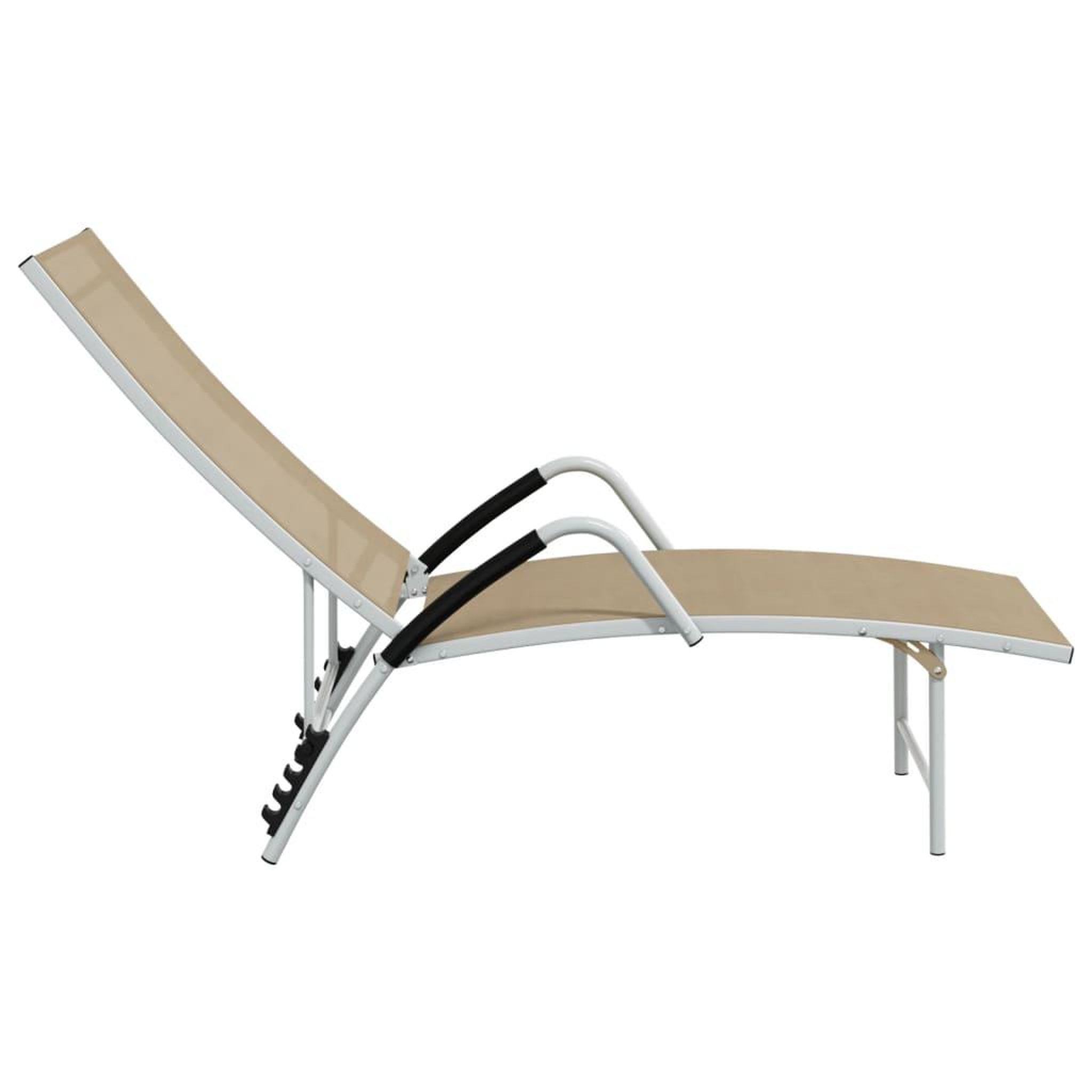 Voir la diapositive 4 : VIDAXL Chaise longue Textilene et aluminium Creme