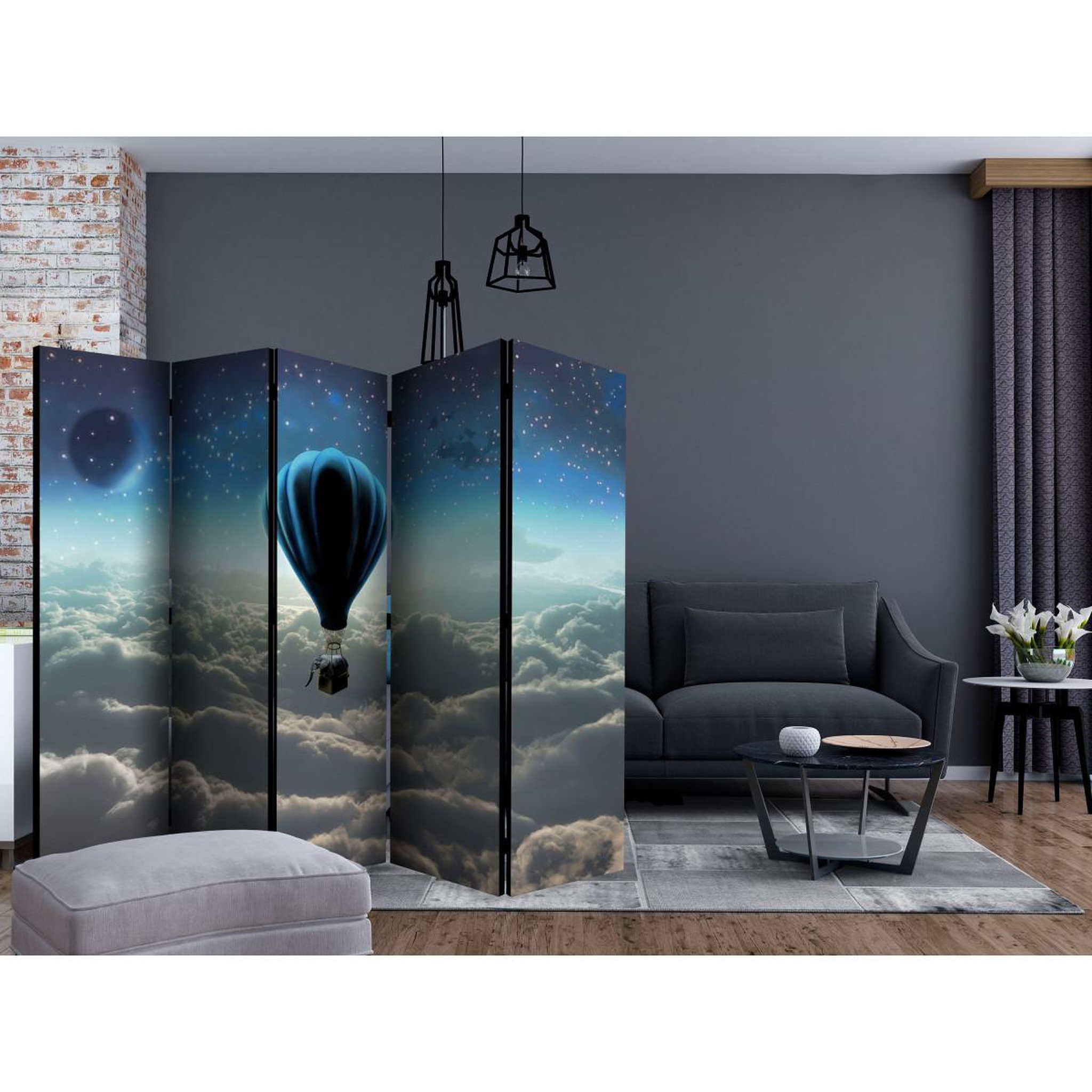 Voir la diapositive 2 : Paris Prix Paravent 5 volets  night expedition  172x225cm