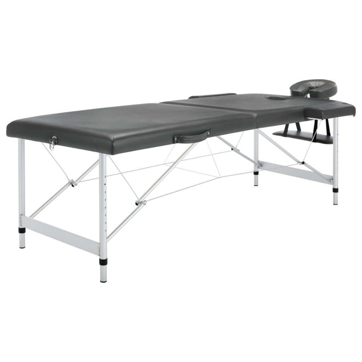 VIDAXL Table de massage 2 zones Cadre en aluminium Anthracite 186x68cm