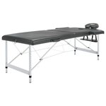 VIDAXL Table de massage 2 zones Cadre en aluminium Anthracite 186x68cm