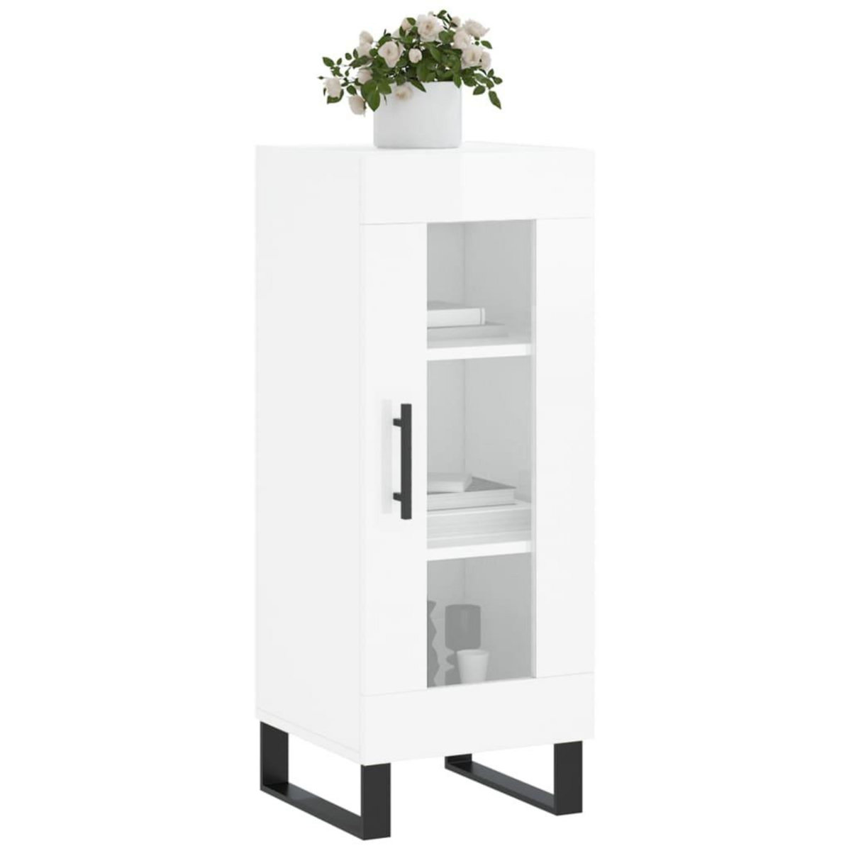 VIDAXL Buffet Blanc brillant 34,5x34x90 cm Bois d'ingenierie