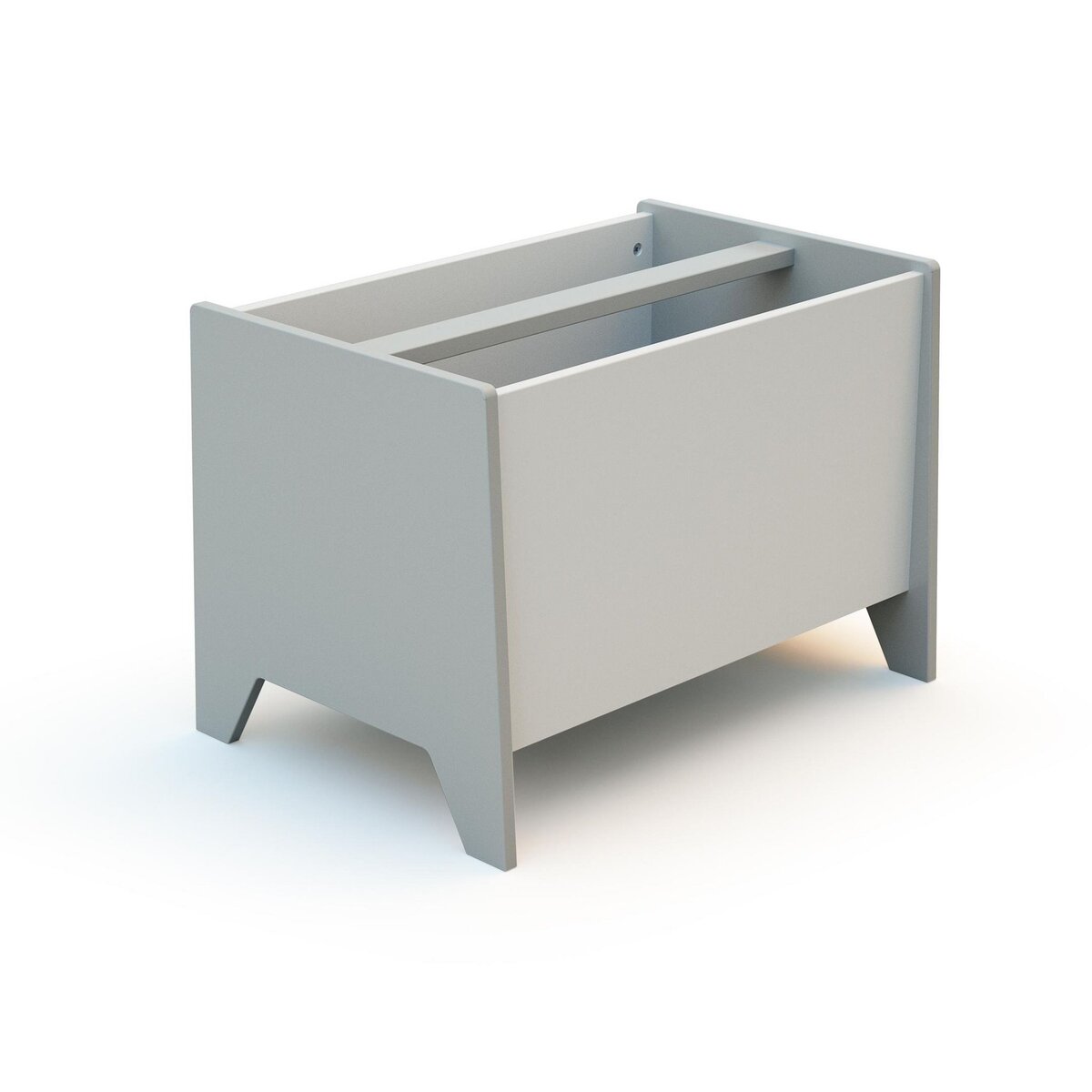 AT4 Coffre à jouets et rangment en bois Gris et Blanc