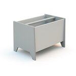 AT4 Coffre à jouets et rangment en bois Gris et Blanc