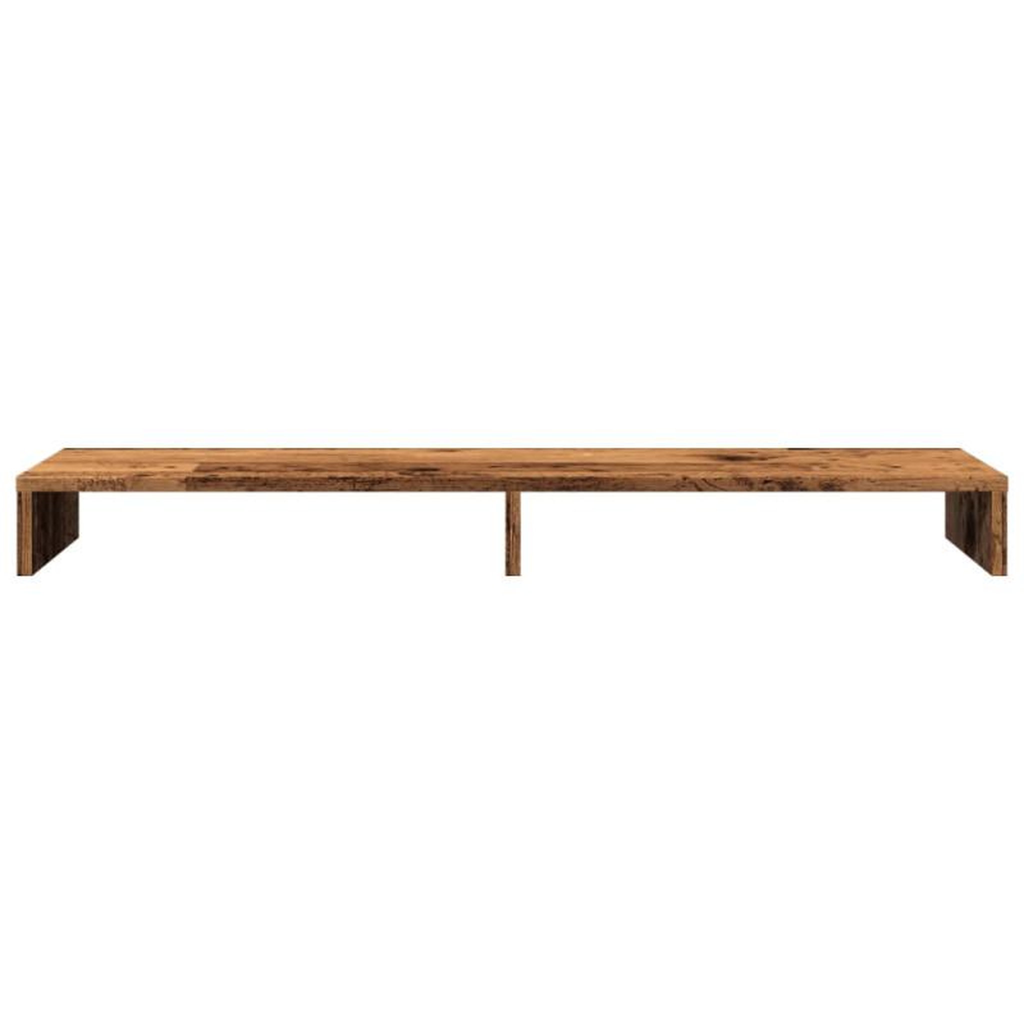 Voir la diapositive 4 : VIDAXL Support de moniteur vieux bois 100x27x10 cm bois d ingénierie