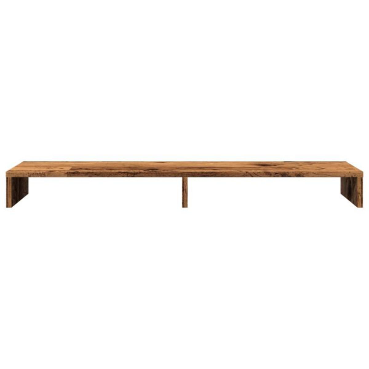 VIDAXL Support de moniteur vieux bois 100x27x10 cm bois d ingénierie