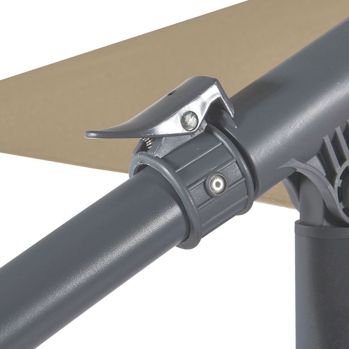 GARDENSTAR Parasol déporté rond D3xH2.45 m noisette (beige foncé) LEA