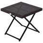 Voir la diapositive 1 : OUTSUNNY Table basse pliable de jardin style cosy chic dim. 40L x 40l x 40H cm métal époxy résine tressée imitation rotin marron