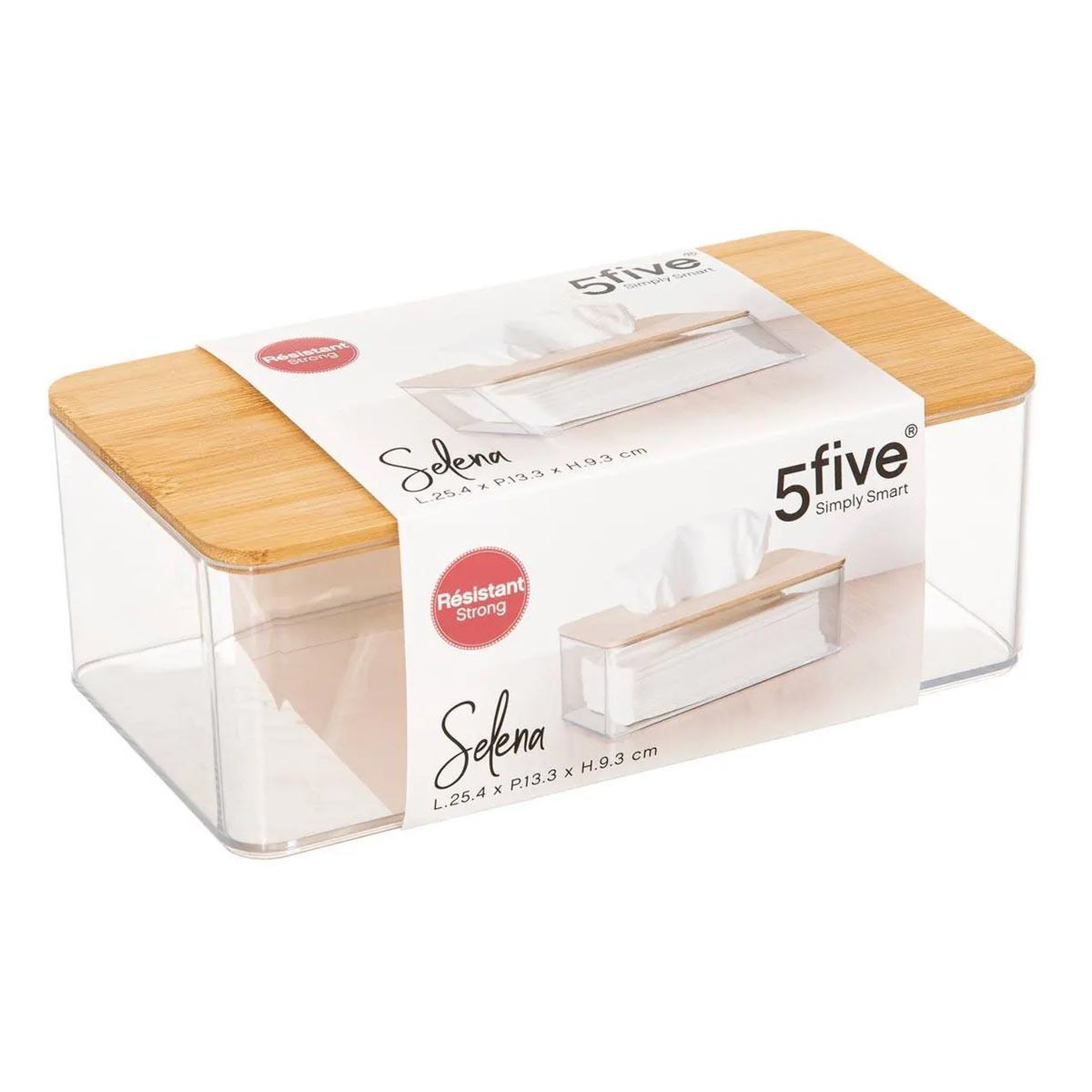 Voir la diapositive 2 : FIVE Boîte à mouchoirs déco  selena  25cm transparent