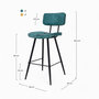 Voir la diapositive 4 : MAISON PAVANE Pack 4 chaises pour îlot central bleues et jaunes 66 cm-Texas