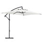 Voir la diapositive 1 : OUTSUNNY Parasol déporté rectangulaire dim. 294L x 193l x 250H cm pied en croix crème