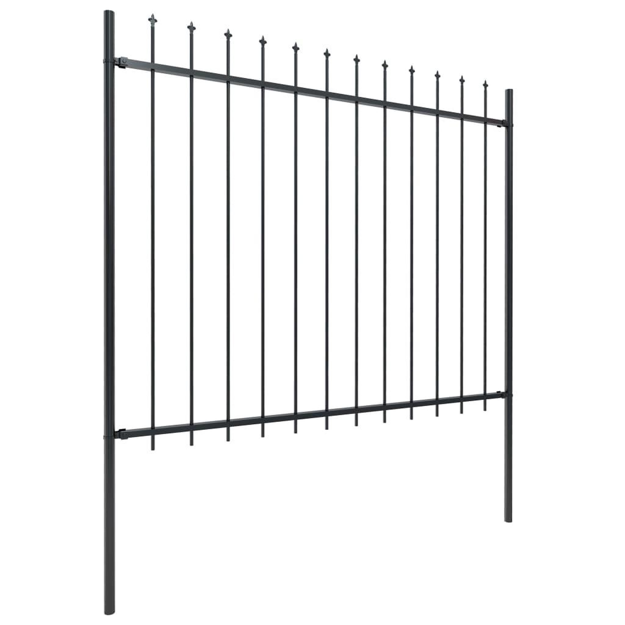 Voir la diapositive 2 : VIDAXL Cloture de jardin avec dessus en lance Acier 6,8 x 1,5 m Noir
