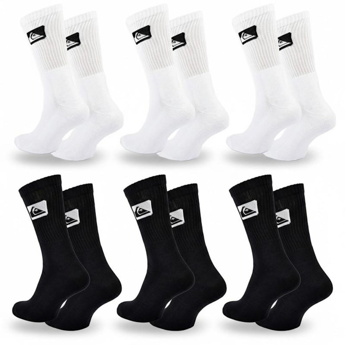 QUIKSILVER Quiksilver Pack de Chaussettes Enfant Crew – Lot 6 Paires Sport Cushioned