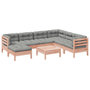 Voir la diapositive 2 : VIDAXL Salon de jardin 8 pcs avec coussins sapin douglas solide
