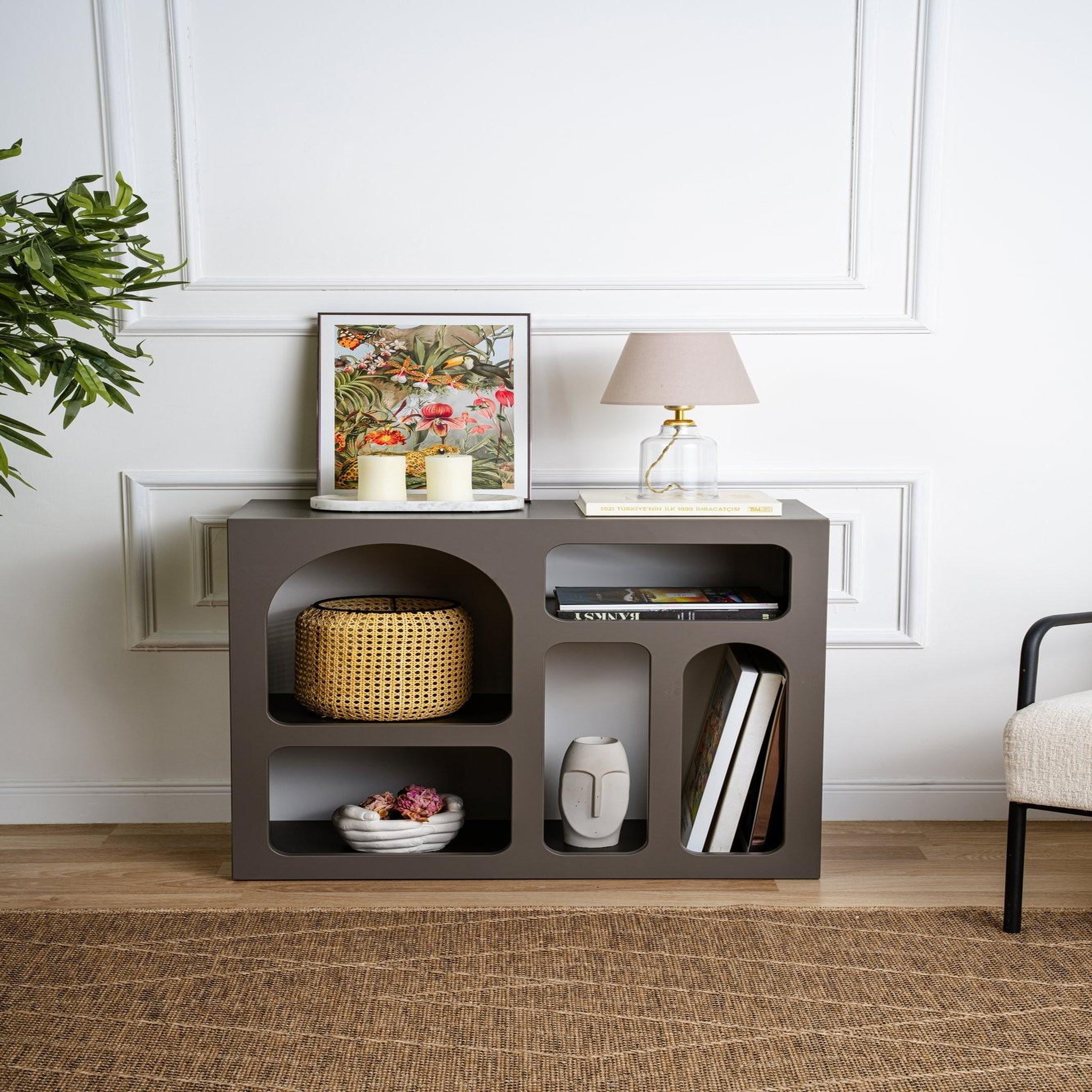 Voir la diapositive 2 : Habitat et Jardin Buffet en bois  lessa  - 80 x 37 x 74 cm - gris anthracite