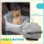 PAWHUT PawHut Sac de transport pour chien chat - siège auto pour chien chat - housse de siège pour chien chat - déhoussable, sangles ajustables, attache - coton gris