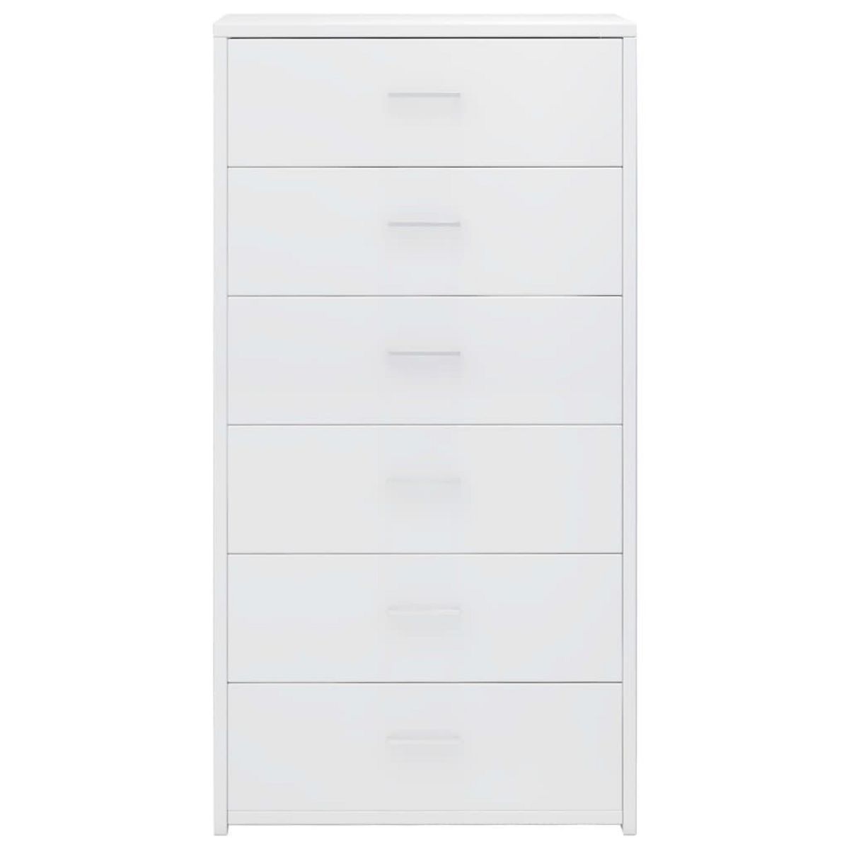 VIDAXL Buffet avec 6 tiroirs Blanc brillant 50x34x96cm Bois ingenierie