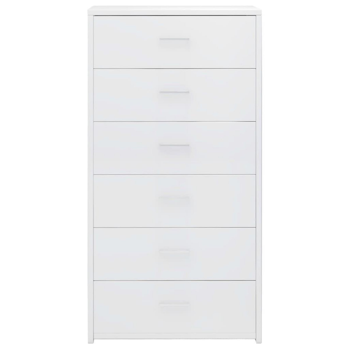 VIDAXL Buffet avec 6 tiroirs Blanc brillant 50x34x96cm Bois ingenierie
