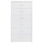 Voir la diapositive 4 : VIDAXL Buffet avec 6 tiroirs Blanc brillant 50x34x96cm Bois ingenierie