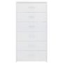 Voir la diapositive 4 : VIDAXL Buffet avec 6 tiroirs Blanc brillant 50x34x96cm Bois ingenierie
