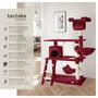 Voir la diapositive 2 : tectake Arbre à chat 141 cm avec griffoir et plateforme d'escalade rouge bordeaux