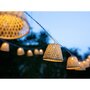 Lumisky Guirlande lumineuse solaire rotin naturel 10 abat-jour LED blanc chaud CHILL