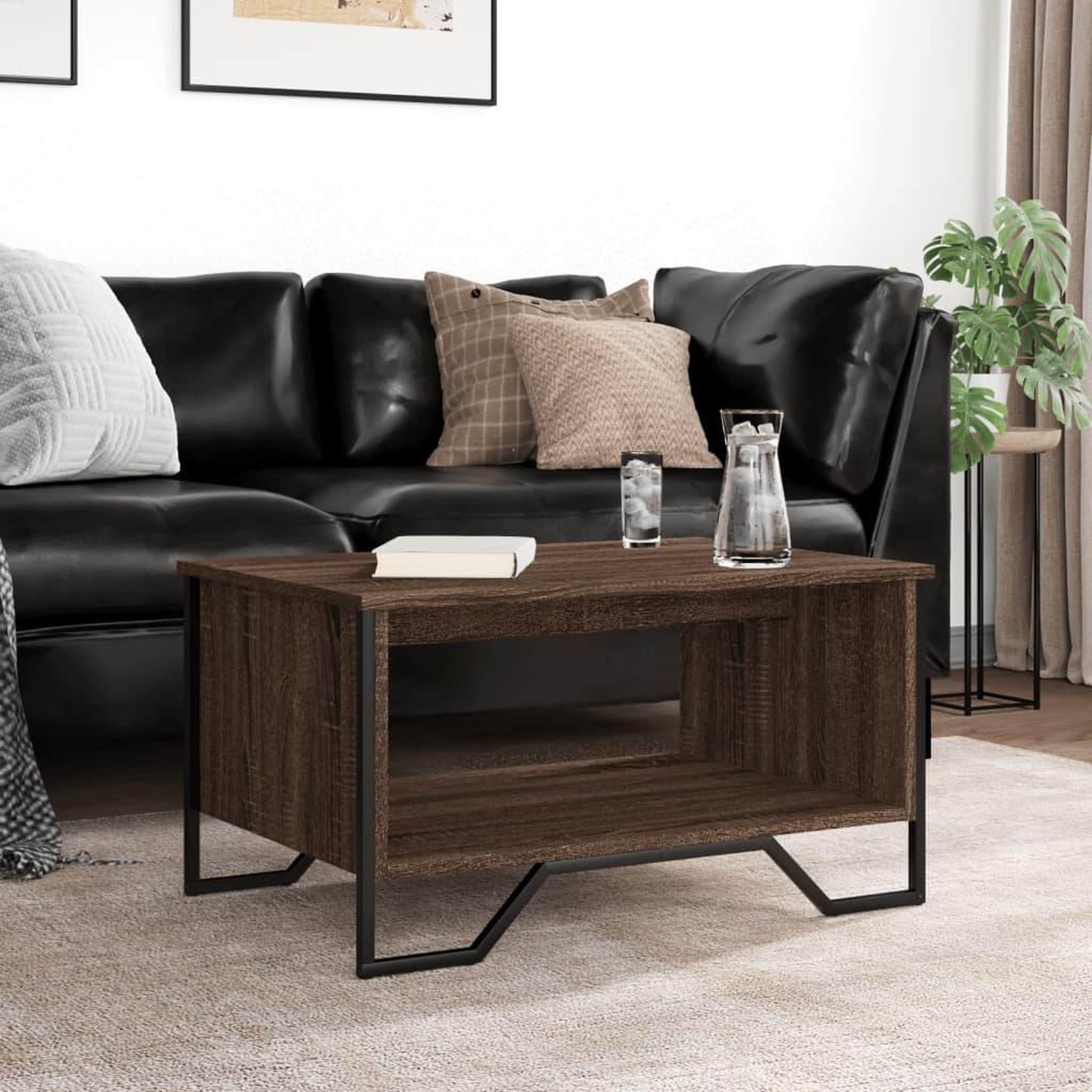 Voir la diapositive 3 : VIDAXL Table basse chene marron 75x51x40 cm bois d'ingenierie