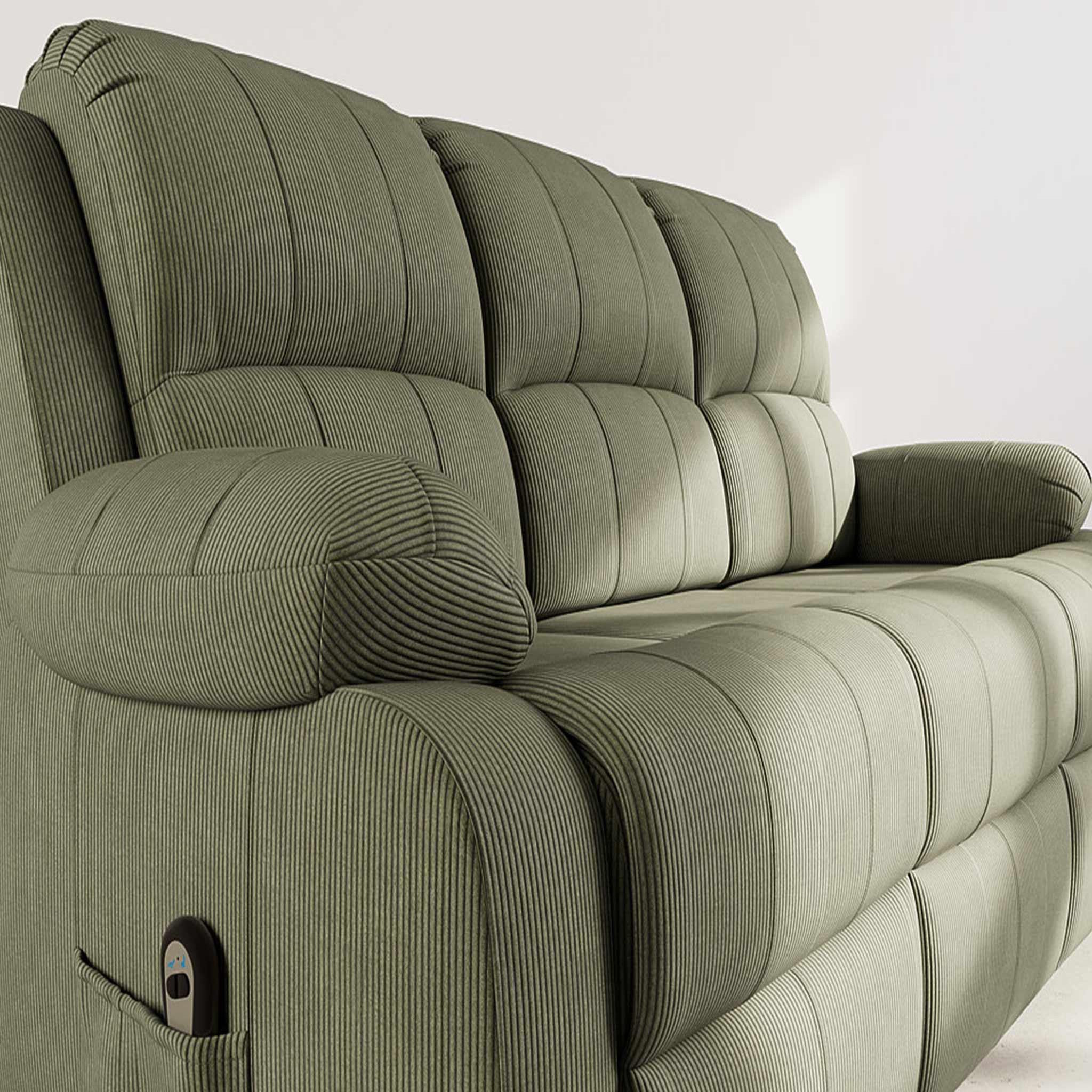 Voir la diapositive 4 : BEST MOBILIER Armand - canapé 3 places relax électrique en velours côtelé
